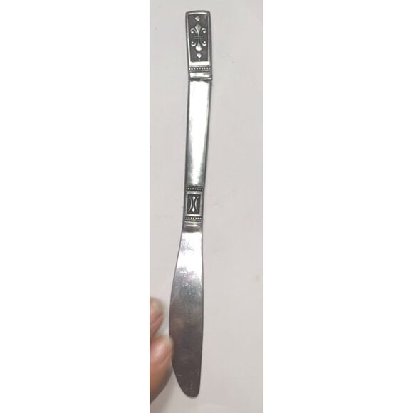 Vintage Silverware Necklace With Blue & Clear Beads Pendant - Picture 11 of 14